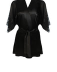 Sheer Lingerie Fleur of England Loungewear Black / 1001 / O/S Signature Black Lace Silk Robe