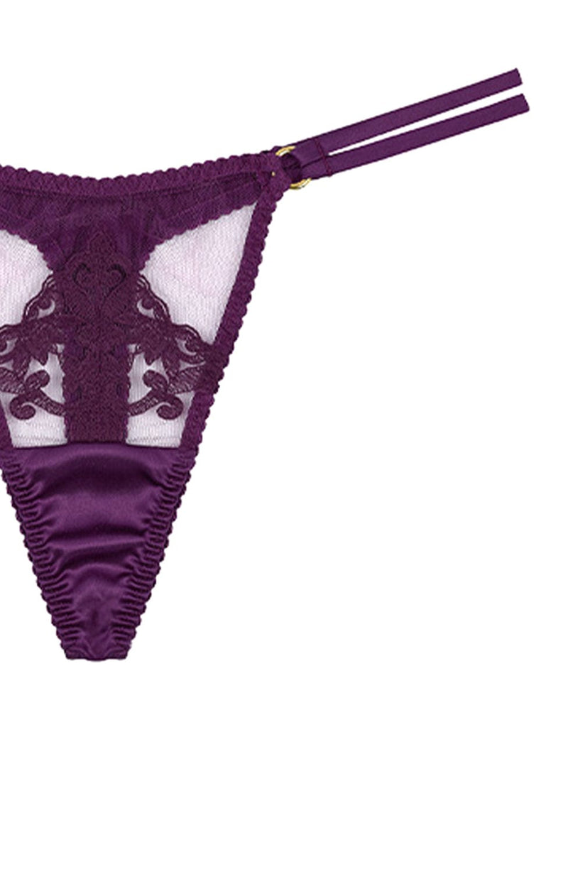 Cecilia Balcony Bra, Harness and Strap Thong Set-Lingerie Sets-Fleur Of England-SHEER, SHEER, Luxury lingerie brand, Luxury lingerie Hong Kong, Designer lingerie HK, Designer lingerie online, International luxury lingerie, Luxury lingerie gift ideas, buy lingerie online, Designer lingerie global delivery, Luxury lingerie shipping to Australia, Luxury lingerie shipping to Singapore