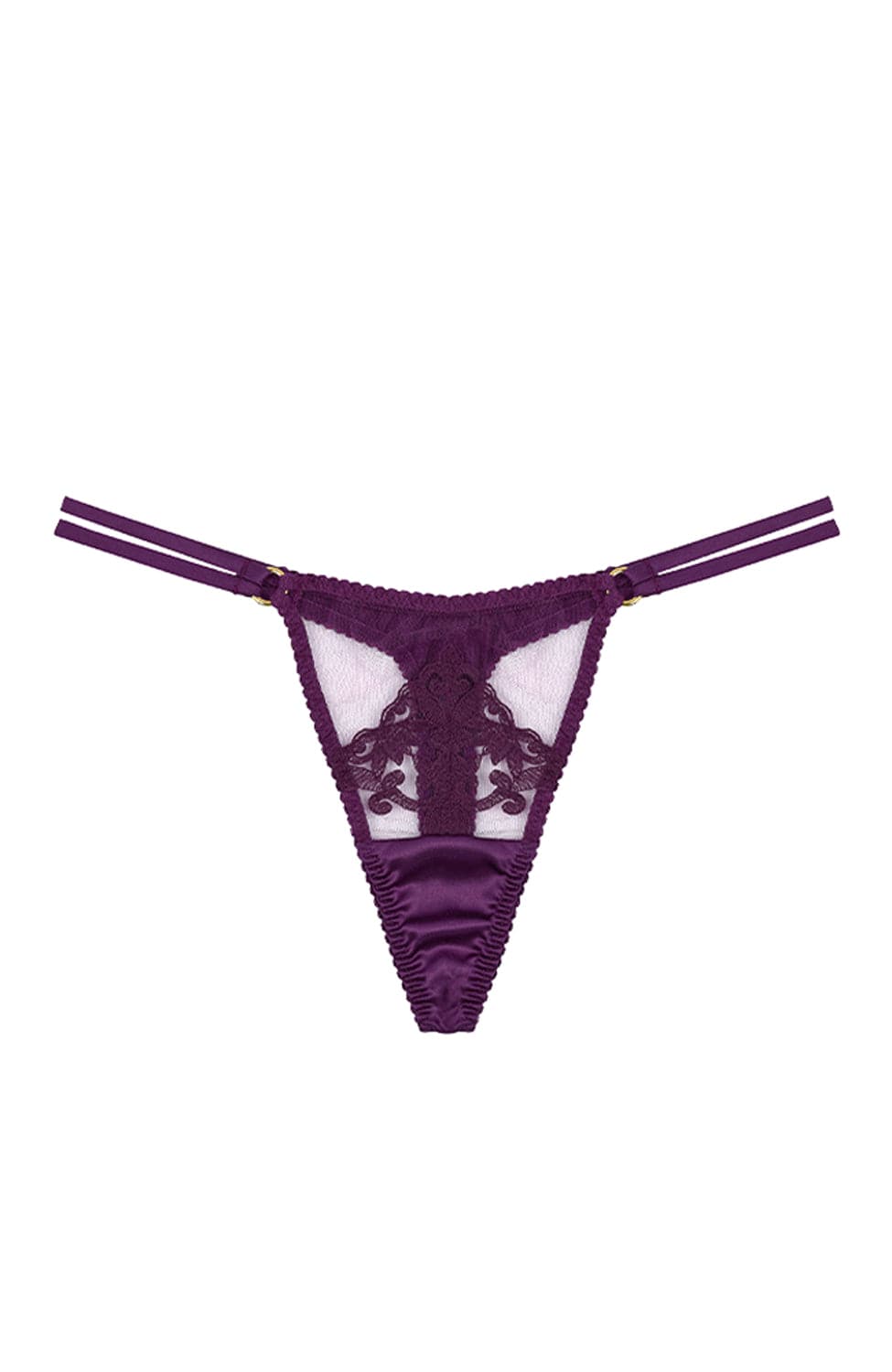 Sheer Lingerie Fleur Of England Underwear Amethyst / XS Cecilia Strap Thong