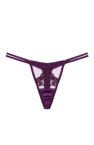 Sheer Lingerie Fleur Of England Underwear Amethyst / XS Cecilia Strap Thong