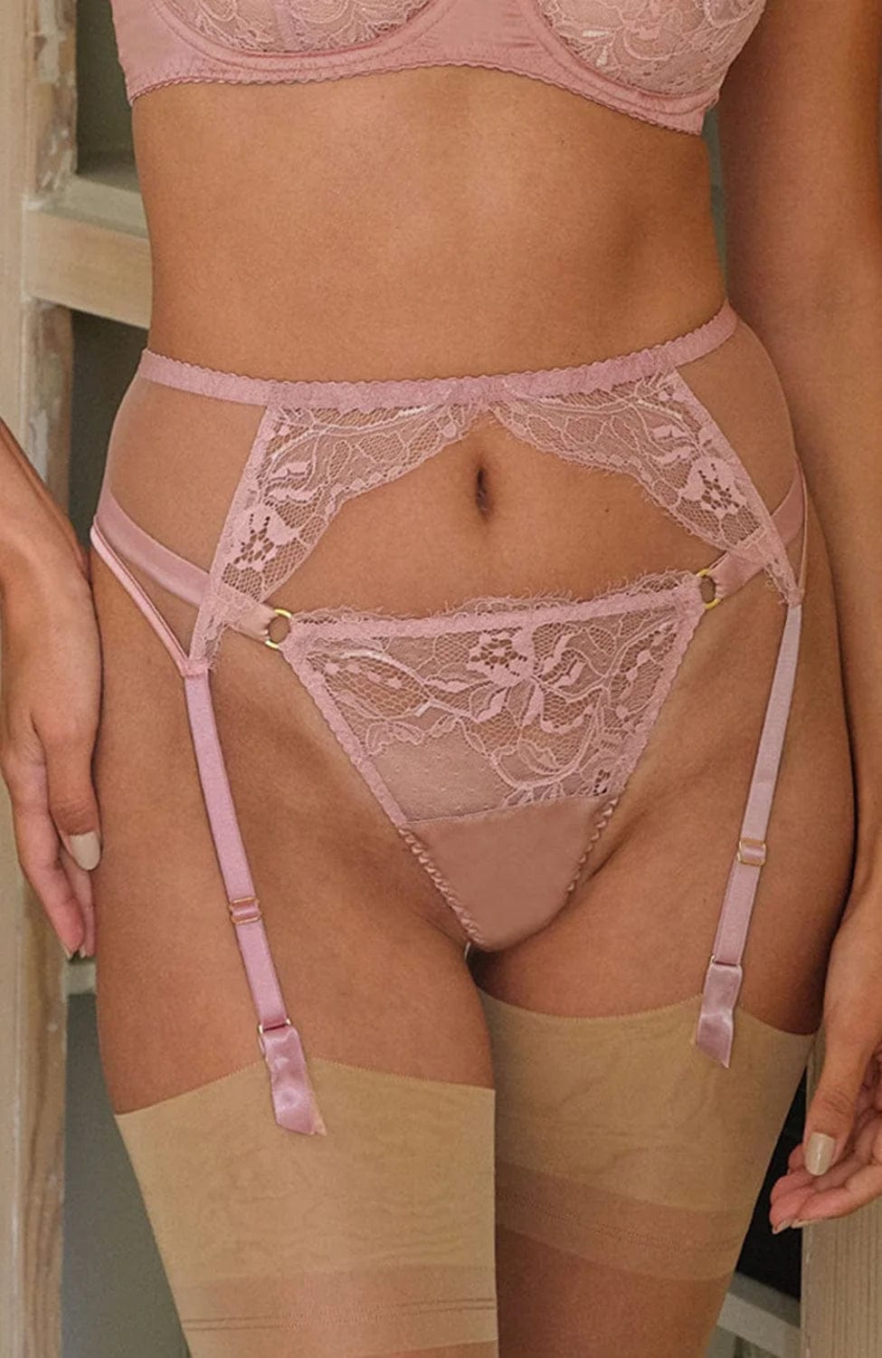 Sheer Lingerie Fleur of England Underwear Lyla Suspender Belt