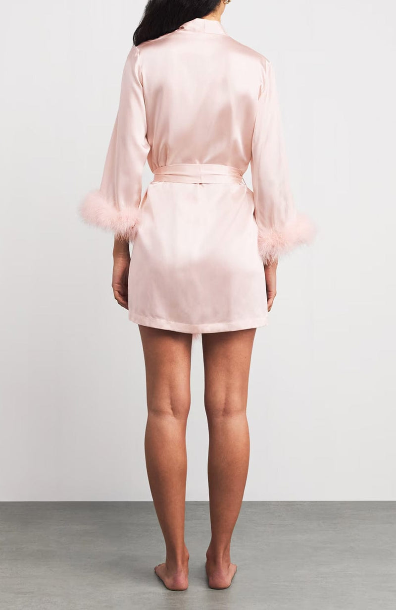 Taylor Short Robe-Loungewear-Gilda & Pearl-SHEER, SHEER, Luxury lingerie brand, Luxury lingerie Hong Kong, Designer lingerie HK, Designer lingerie online, International luxury lingerie, Luxury lingerie gift ideas, buy lingerie online, Designer lingerie global delivery, Luxury lingerie shipping to Australia, Luxury lingerie shipping to Singapore