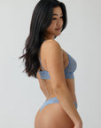 Sheer Lingerie Hanky Panky Bras Signature Lace Padded Triangle Bralette and Low Rise Thong Set