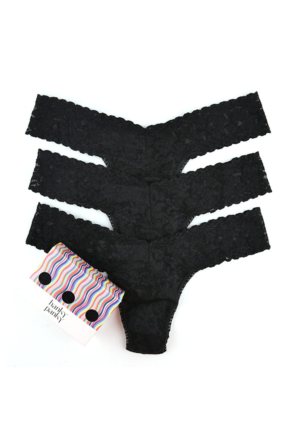 Sheer Lingerie Hanky Panky Underwear Black / 1001 / O/S Signature Lace Low Rise Thong 3 Pack