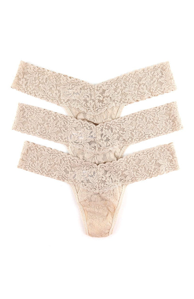 Sheer Lingerie Hanky Panky Underwear Chai / 1001 / O/S Signature Lace Low Rise Thong 3 Pack
