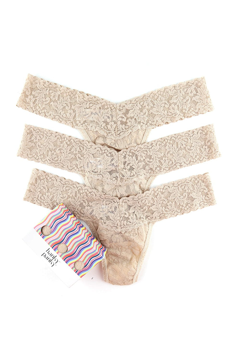 Signature Lace Low Rise Thong 3 Pack-Underwear-Hanky Panky-SHEER, SHEER, Luxury lingerie brand, Luxury lingerie Hong Kong, Designer lingerie HK, Designer lingerie online, International luxury lingerie, Luxury lingerie gift ideas, buy lingerie online, Designer lingerie global delivery, Luxury lingerie shipping to Australia, Luxury lingerie shipping to Singapore