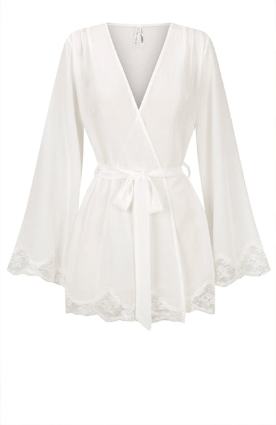 Sheer Lingerie Kat The Label Loungewear Ivory / 2501 / S Harley Robe