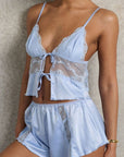Sheer Lingerie Kat The Label Loungewear Lucille Camisole and Shorts Set
