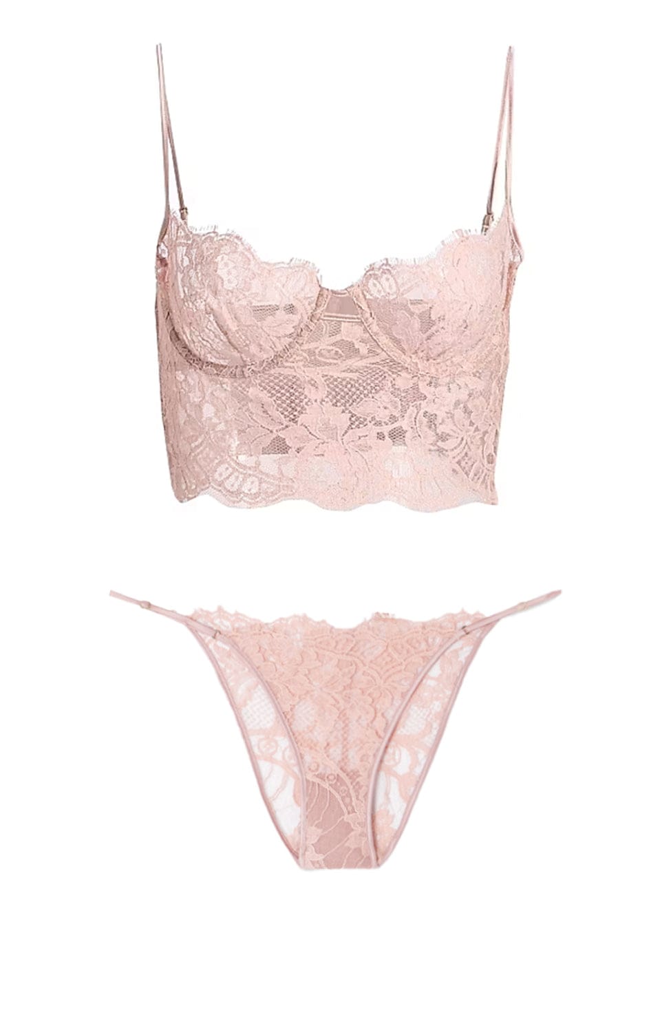 Sheer Lingerie Kiki de Montparnasse Lingerie Sets Camille Longline Bra and Panty Set