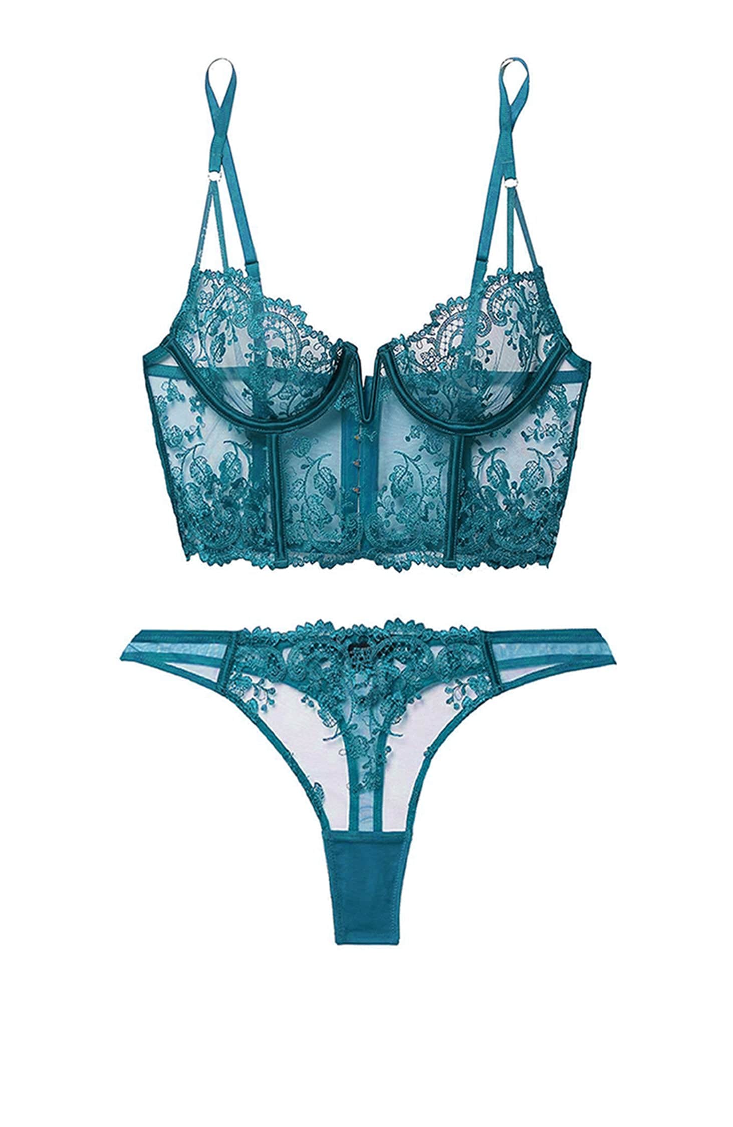 Sheer Lingerie Kiki de Montparnasse Lingerie Sets Juliette Longline Bra and Thong Set