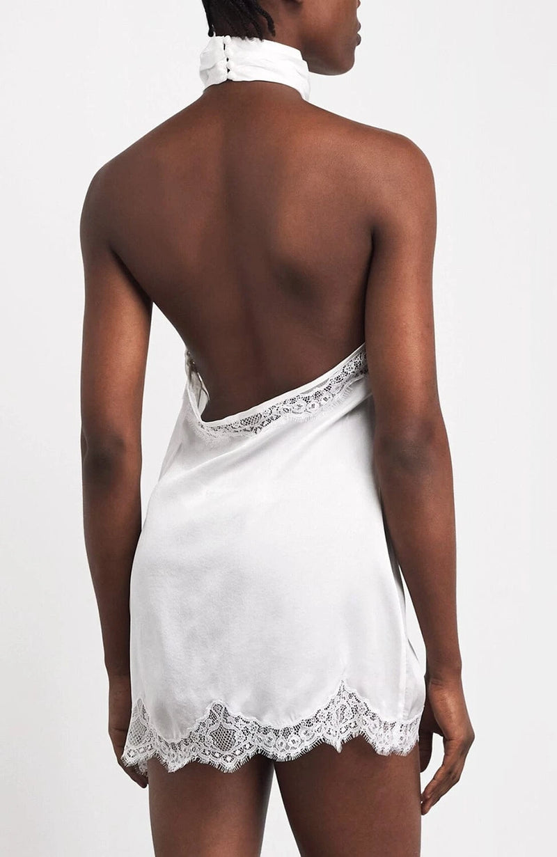 Sheer Lingerie Kiki de Montparnasse Loungewear Carla Applique Halter Mini Slip