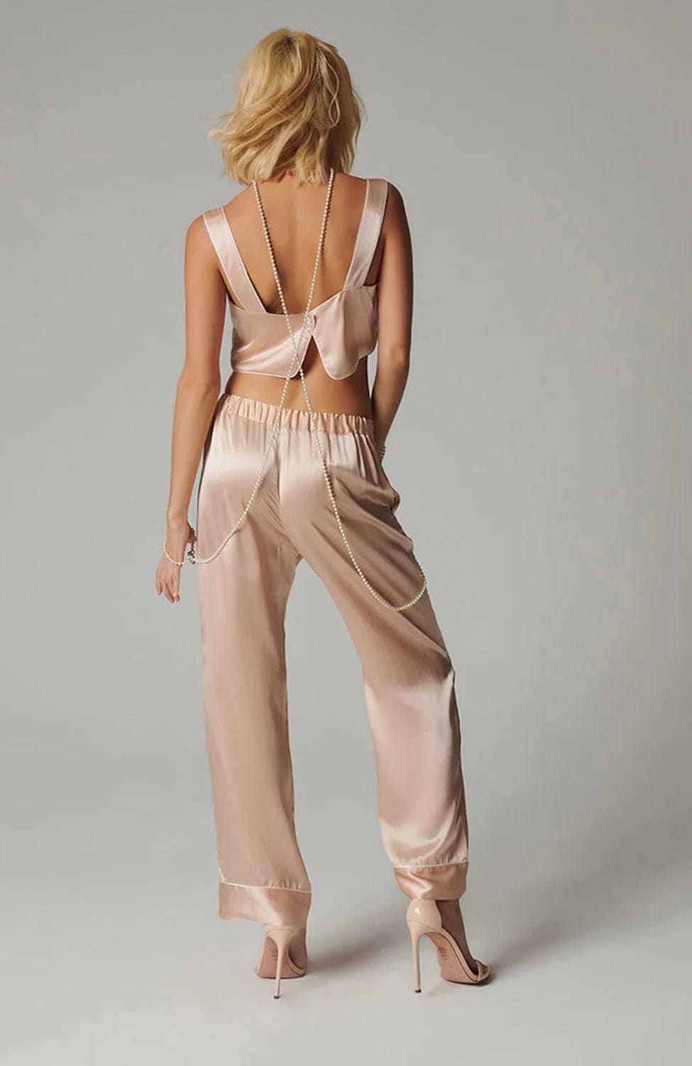 Sheer Lingerie Kiki de Montparnasse Loungewear Kiki Silk Lounge Tie-up Pants