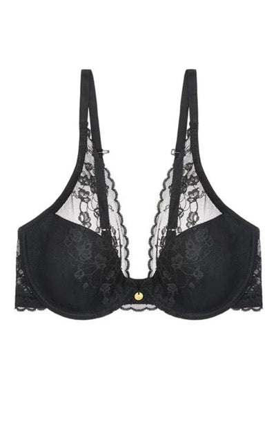 Sheer Lingerie Natori Bras Black / 30A Cherry Blossom Convertible Plunge Contour Bra