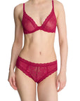 Sheer Lingerie Natori Bras Feathers Contour Lace Plunge Bra