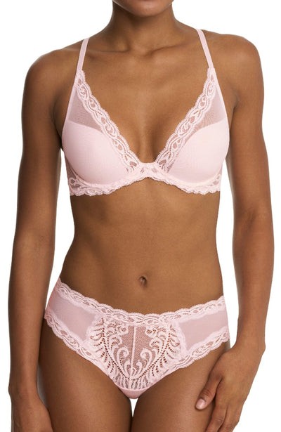 Feathers Plunge T-shirt Bra and Brief Set-Lingerie Sets-Natori-SHEER, SHEER, Luxury lingerie brand, Luxury lingerie Hong Kong, Designer lingerie HK, Designer lingerie online, International luxury lingerie, Luxury lingerie gift ideas, buy lingerie online, Designer lingerie global delivery, Luxury lingerie shipping to Australia, Luxury lingerie shipping to Singapore