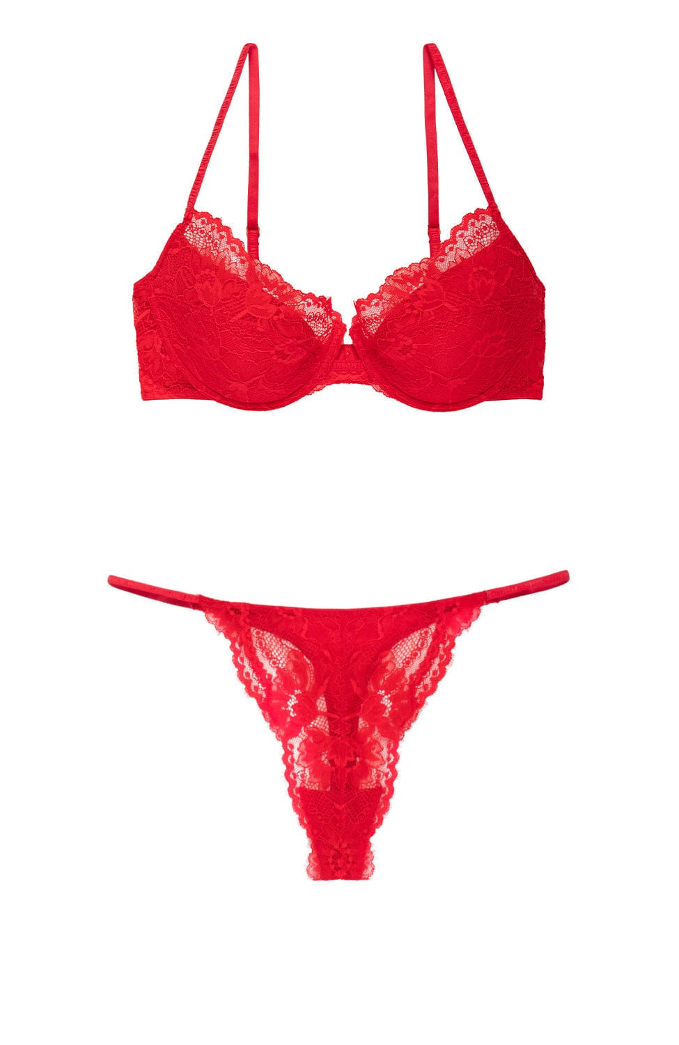 Sheer Lingerie Natori Lingerie Sets Fleur Lightly Lined Underwire Bra and Thong Set