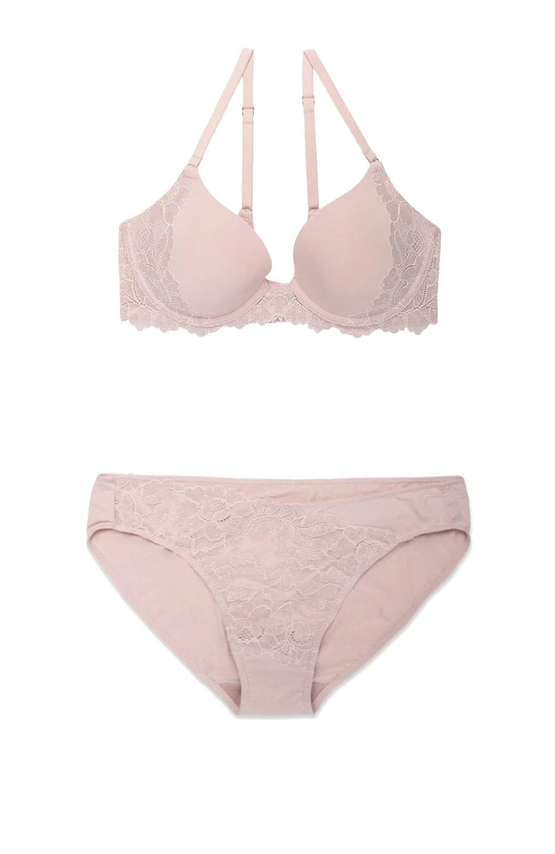 Sheer Lingerie Natori Lingerie Sets Peony Demi T-Shirt Bra and Bikini Set