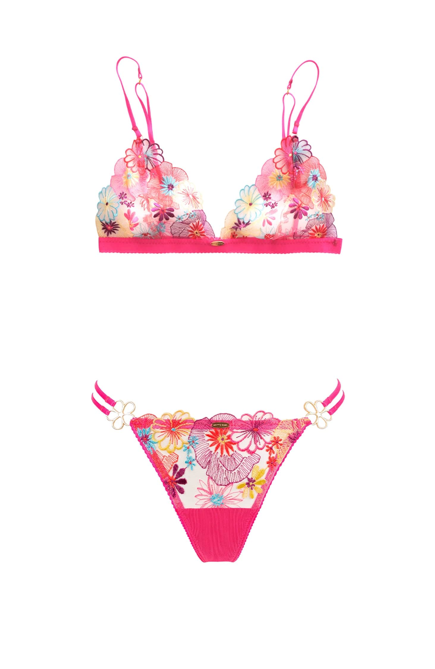 Sheer Lingerie Nette Rose Lingerie Sets XS / XS Zandi Triangle Bralette and Daisy String Set