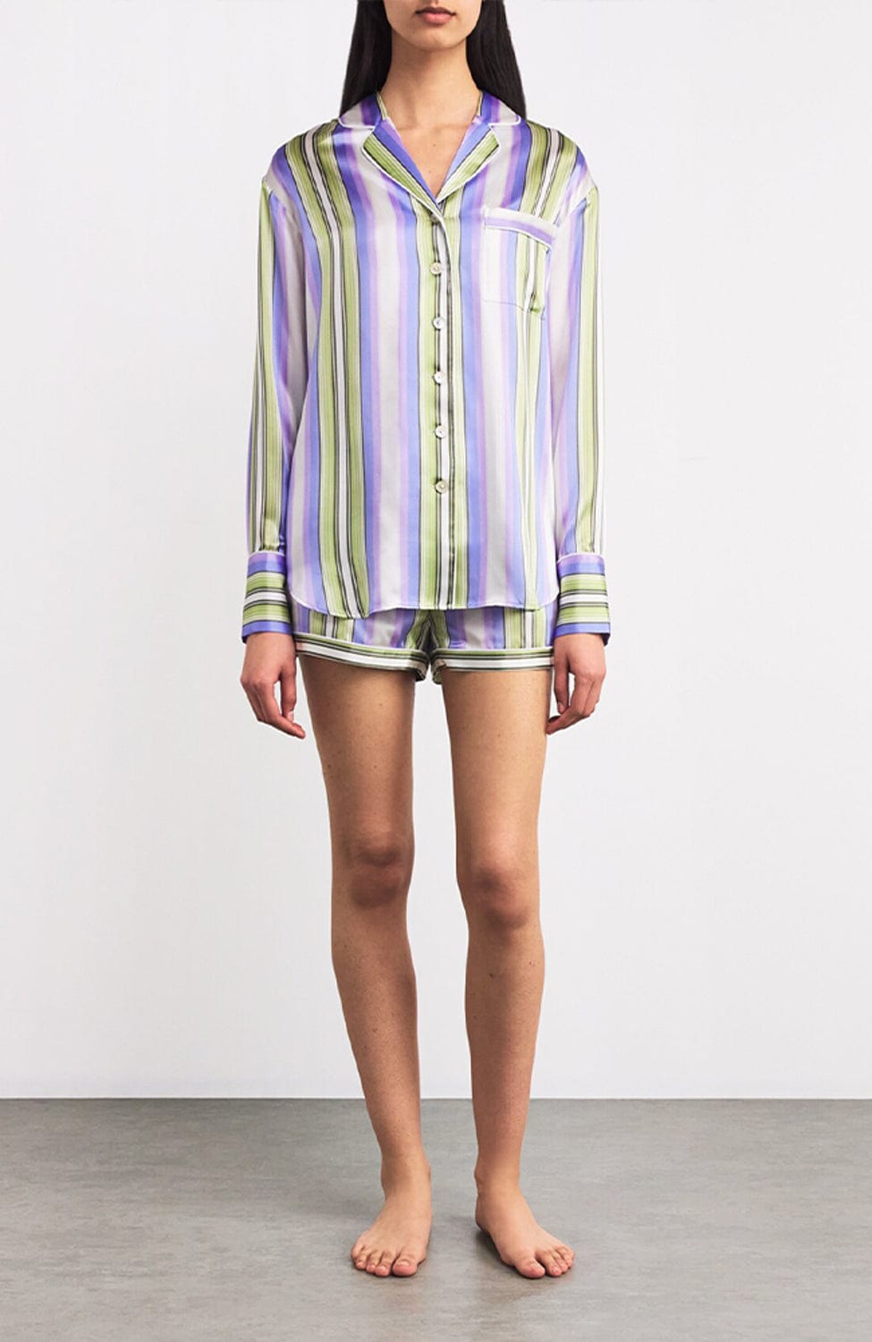 Sheer Lingerie Olivia von Halle Loungewear Alba Draper Silk Pajama Set