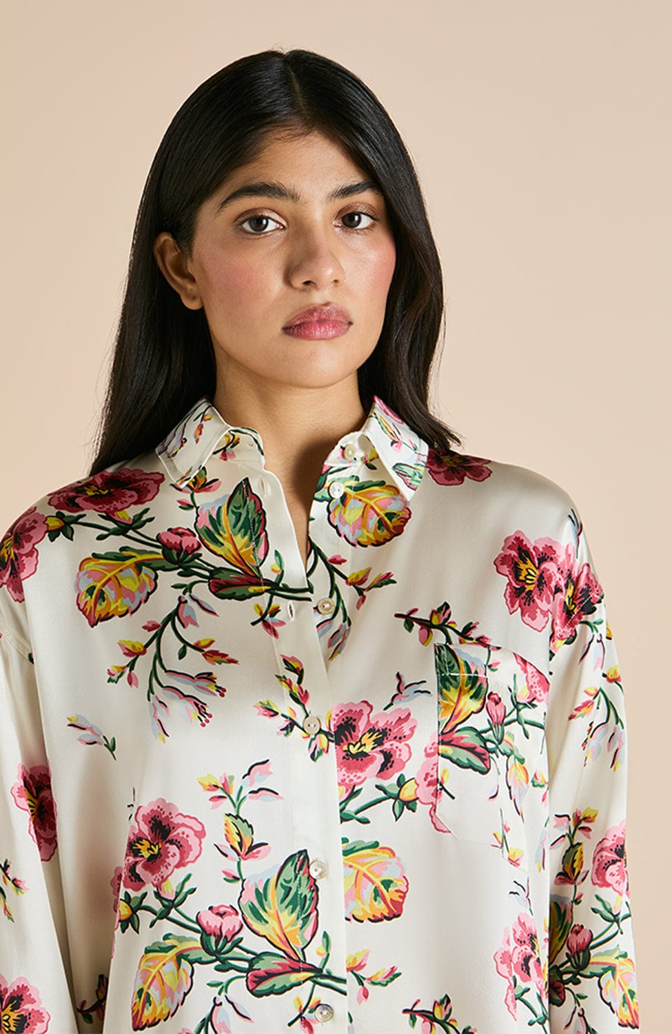 Sheer Lingerie Olivia von Halle Loungewear Celeste Maugham Silk Sleepshirt