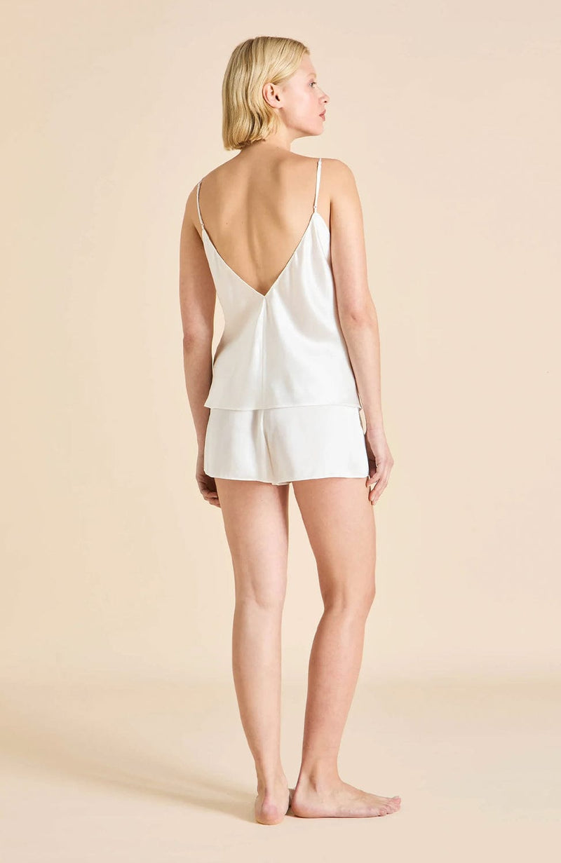Etta Silk Cami & Shorts Set-Loungewear-Olivia von Halle-SHEER, SHEER, Luxury lingerie brand, Luxury lingerie Hong Kong, Designer lingerie HK, Designer lingerie online, International luxury lingerie, Luxury lingerie gift ideas, buy lingerie online, Designer lingerie global delivery, Luxury lingerie shipping to Australia, Luxury lingerie shipping to Singapore