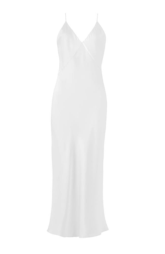 Issa Ivory Silk Slip Dress-Loungewear-Olivia von Halle-SHEER, SHEER, Luxury lingerie brand, Luxury lingerie Hong Kong, Designer lingerie HK, Designer lingerie online, International luxury lingerie, Luxury lingerie gift ideas, buy lingerie online, Designer lingerie global delivery, Luxury lingerie shipping to Australia, Luxury lingerie shipping to Singapore