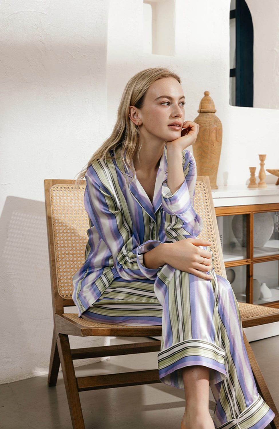 Sheer Lingerie Olivia von Halle Loungewear Lila Draper Silk Pajama Set