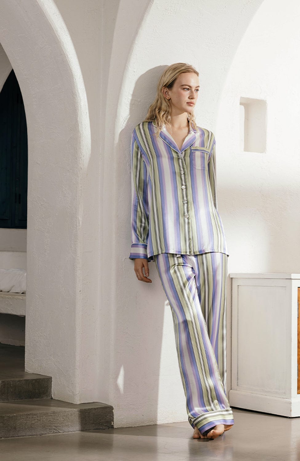 Sheer Lingerie Olivia von Halle Loungewear Lila Draper Silk Pajama Set