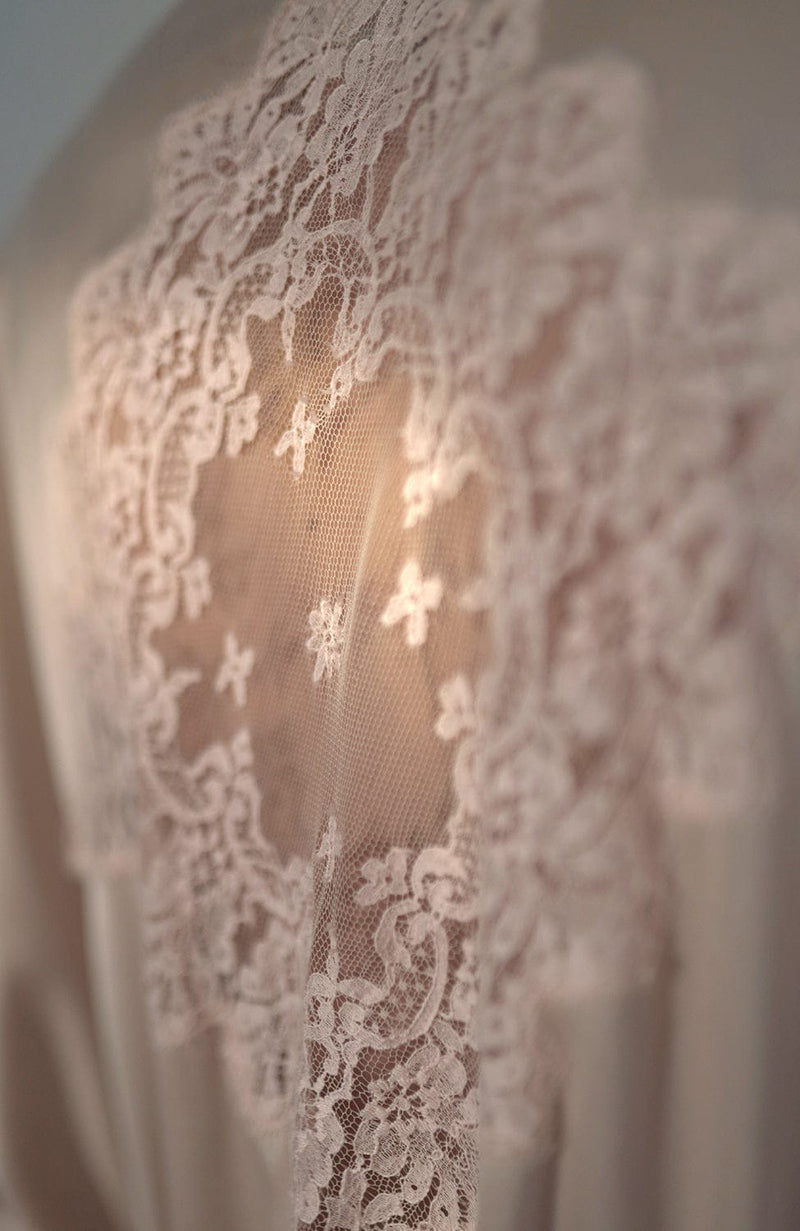 Florence Long Kimono Robe-Loungewear-Shell Belle Couture-SHEER, SHEER, Luxury lingerie brand, Luxury lingerie Hong Kong, Designer lingerie HK, Designer lingerie online, International luxury lingerie, Luxury lingerie gift ideas, buy lingerie online, Designer lingerie global delivery, Luxury lingerie shipping to Australia, Luxury lingerie shipping to Singapore