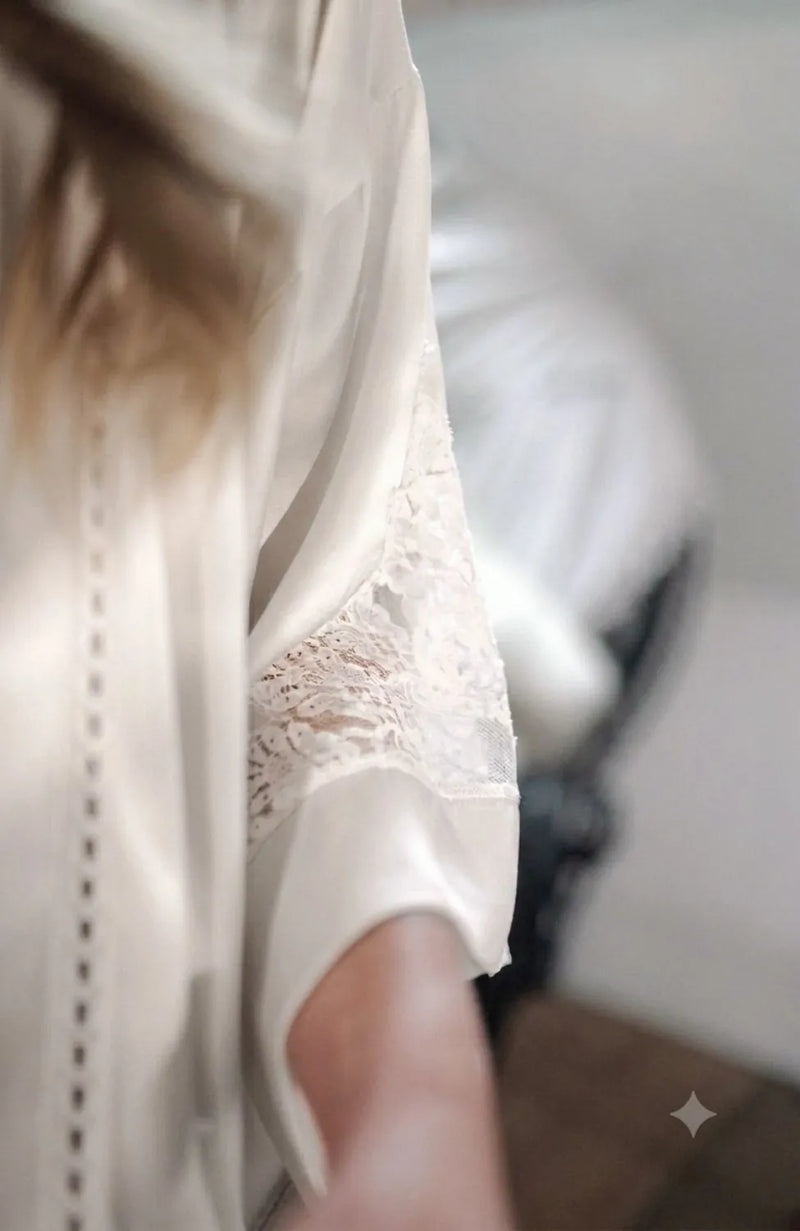 Sheer Lingerie Shell Belle Couture Loungewear Florence Long Kimono