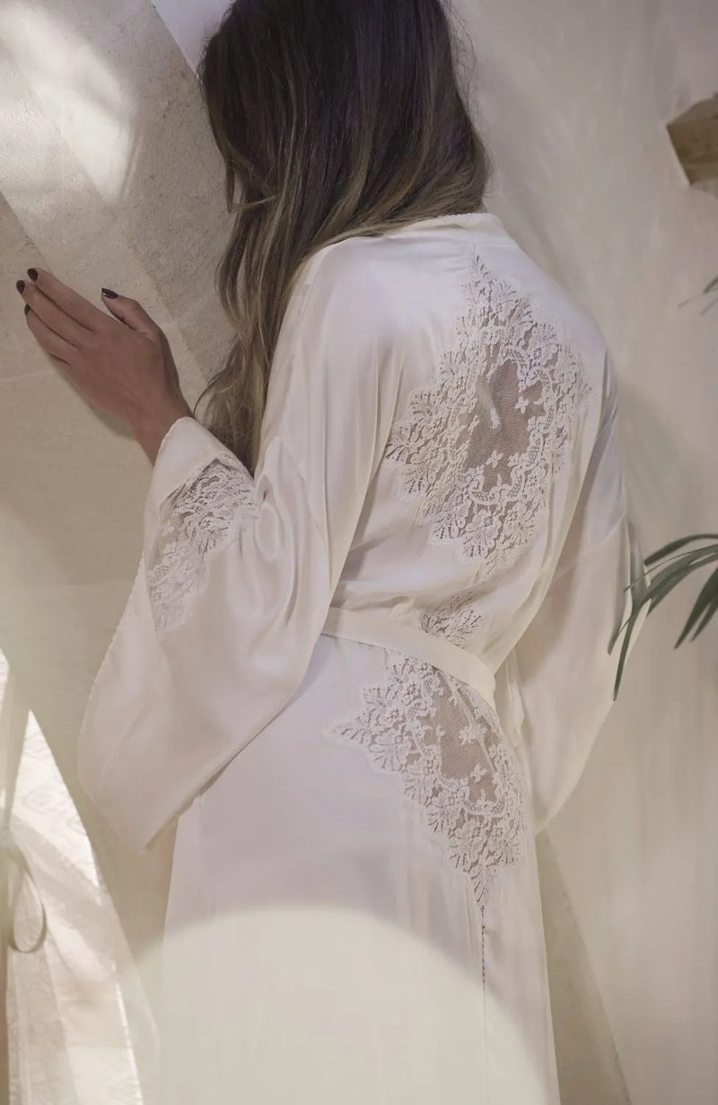 Sheer Lingerie Shell Belle Couture Loungewear Florence Long Kimono