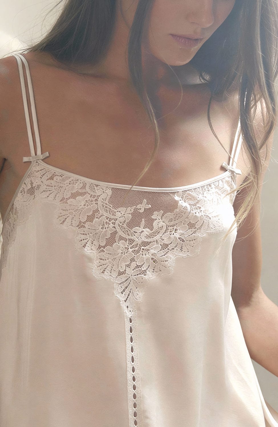 Sheer Lingerie Shell Belle Couture Loungewear Florrie Silk Chemise