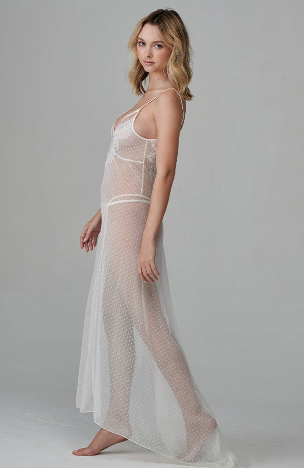 Sheer Lingerie Shell Belle Couture Loungewear Iconic Gown