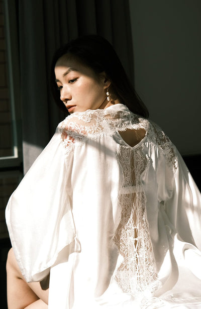 Sheer Lingerie Shell Belle Couture Loungewear Ivy Short Kimono