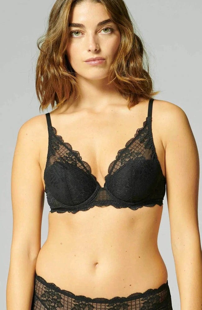 Sheer Lingerie Simone Perele Bras 32D Reve Plunging Push Up Bra