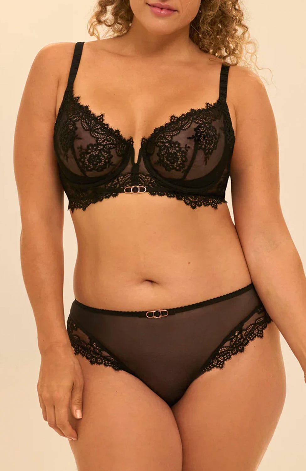 Sheer Lingerie Simone Perele Lingerie Sets ⁠Idole Quarter Cup Bra and Brief Set