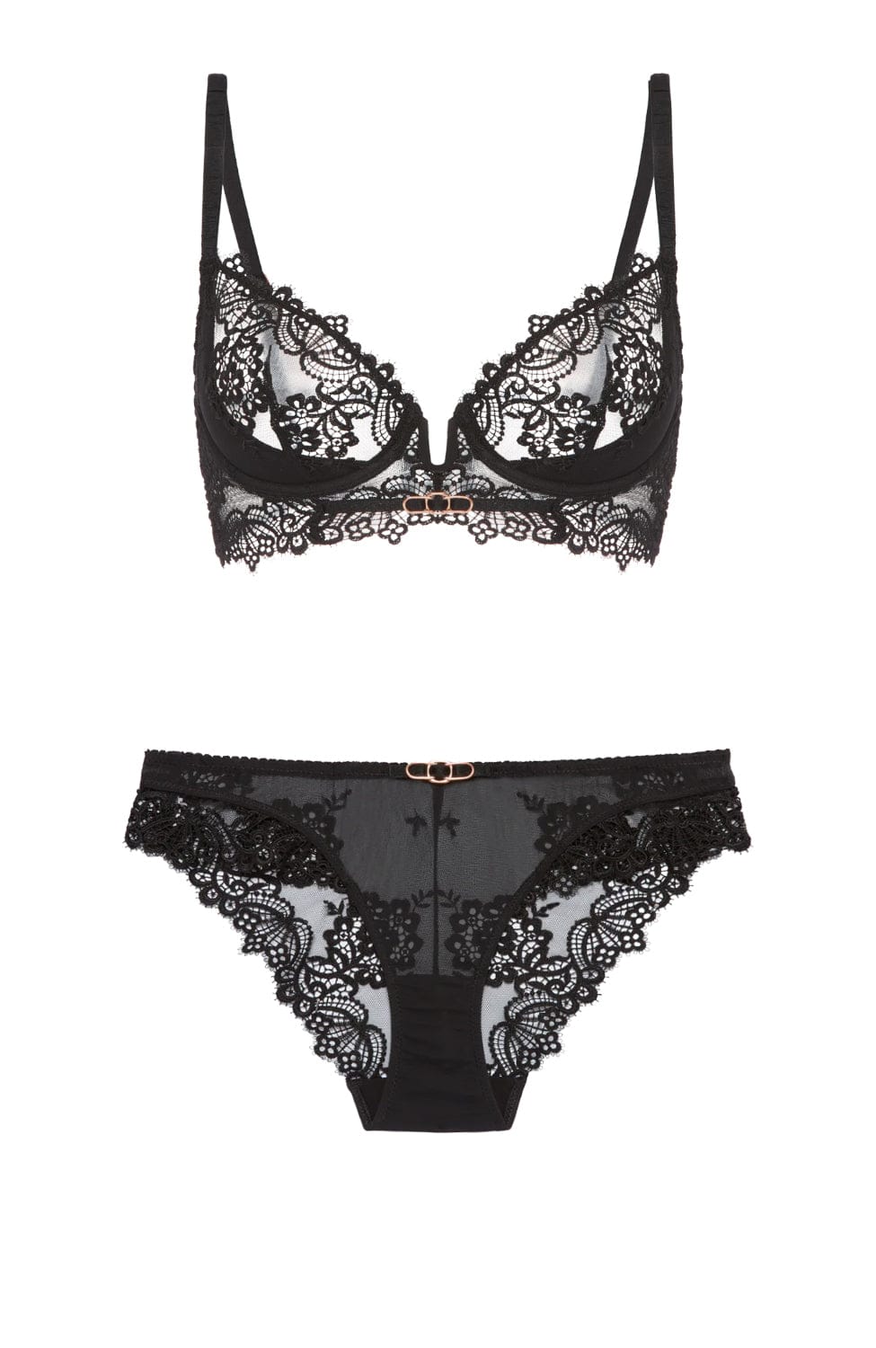 Sheer Lingerie Simone Perele Lingerie Sets ⁠Idole Quarter Cup Bra and Brief Set