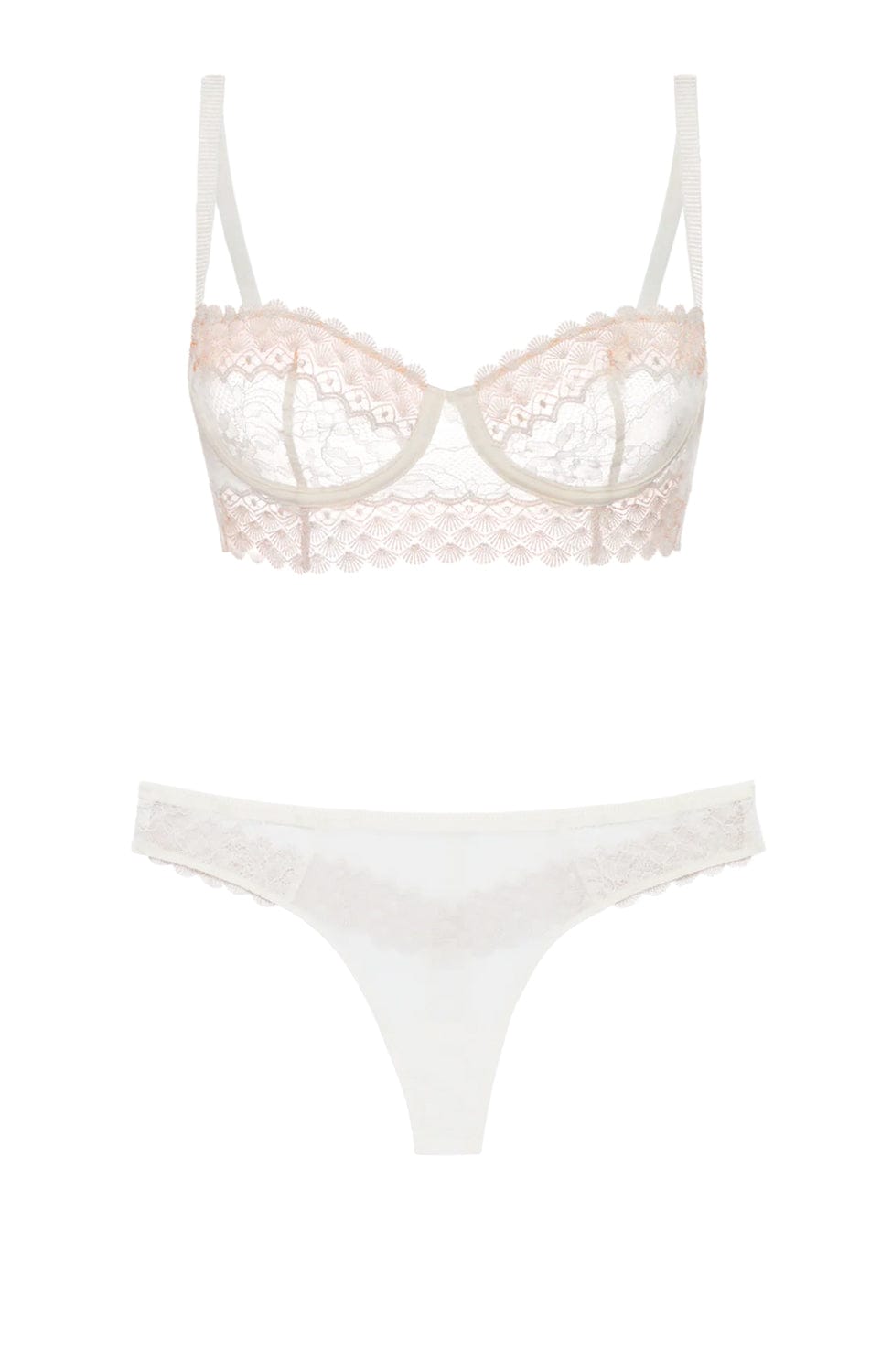 Sheer Lingerie Simone Perele Lingerie Sets Radieuse Balconette Bra and Thong Set