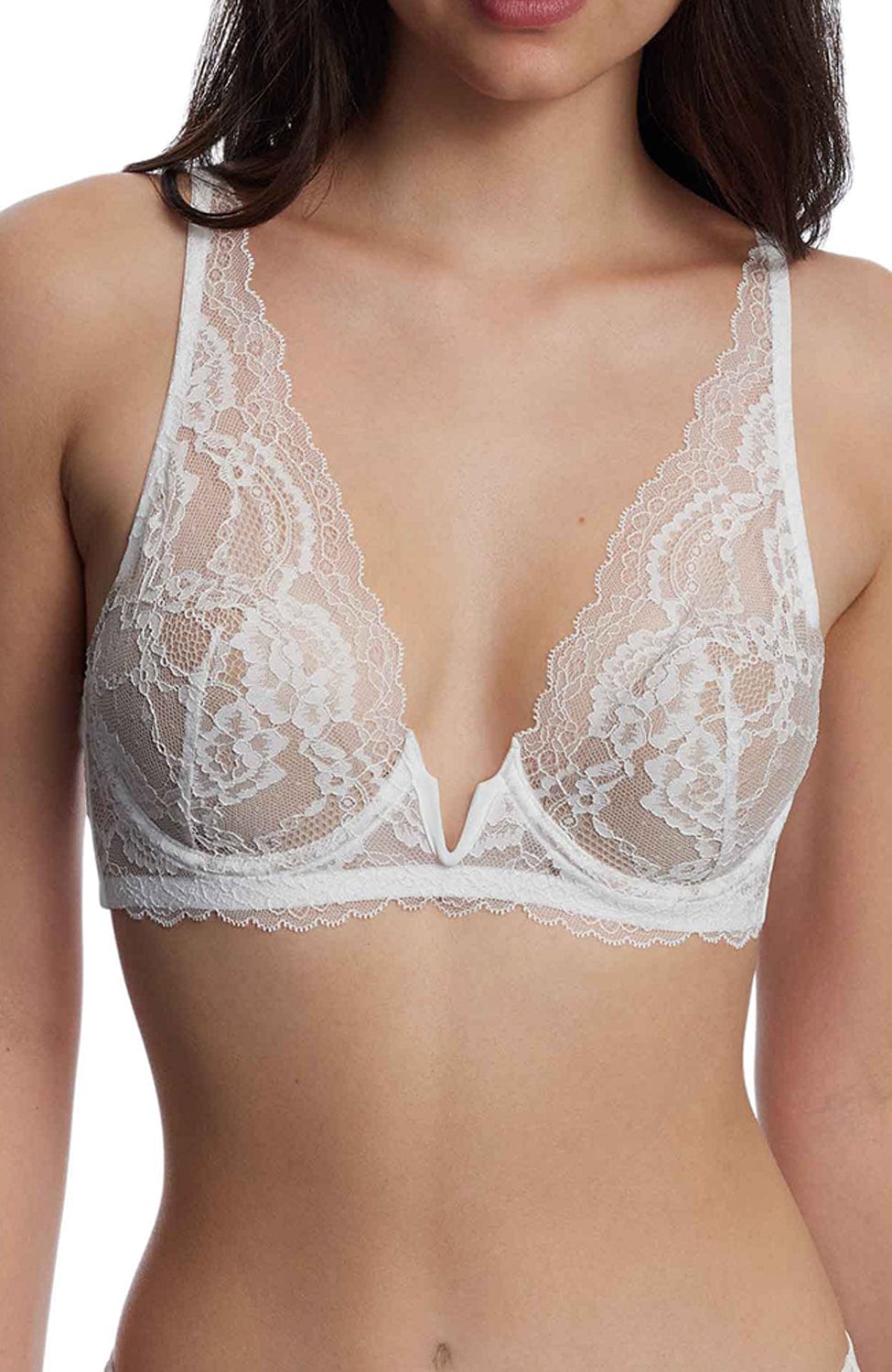 Sheer Lingerie Skarlett Blue Bras Minx V-Wire Plunge Lace Bra