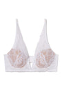Sheer Lingerie Skarlett Blue Bras White Nylon / 32A Minx V-Wire Plunge Lace Bra