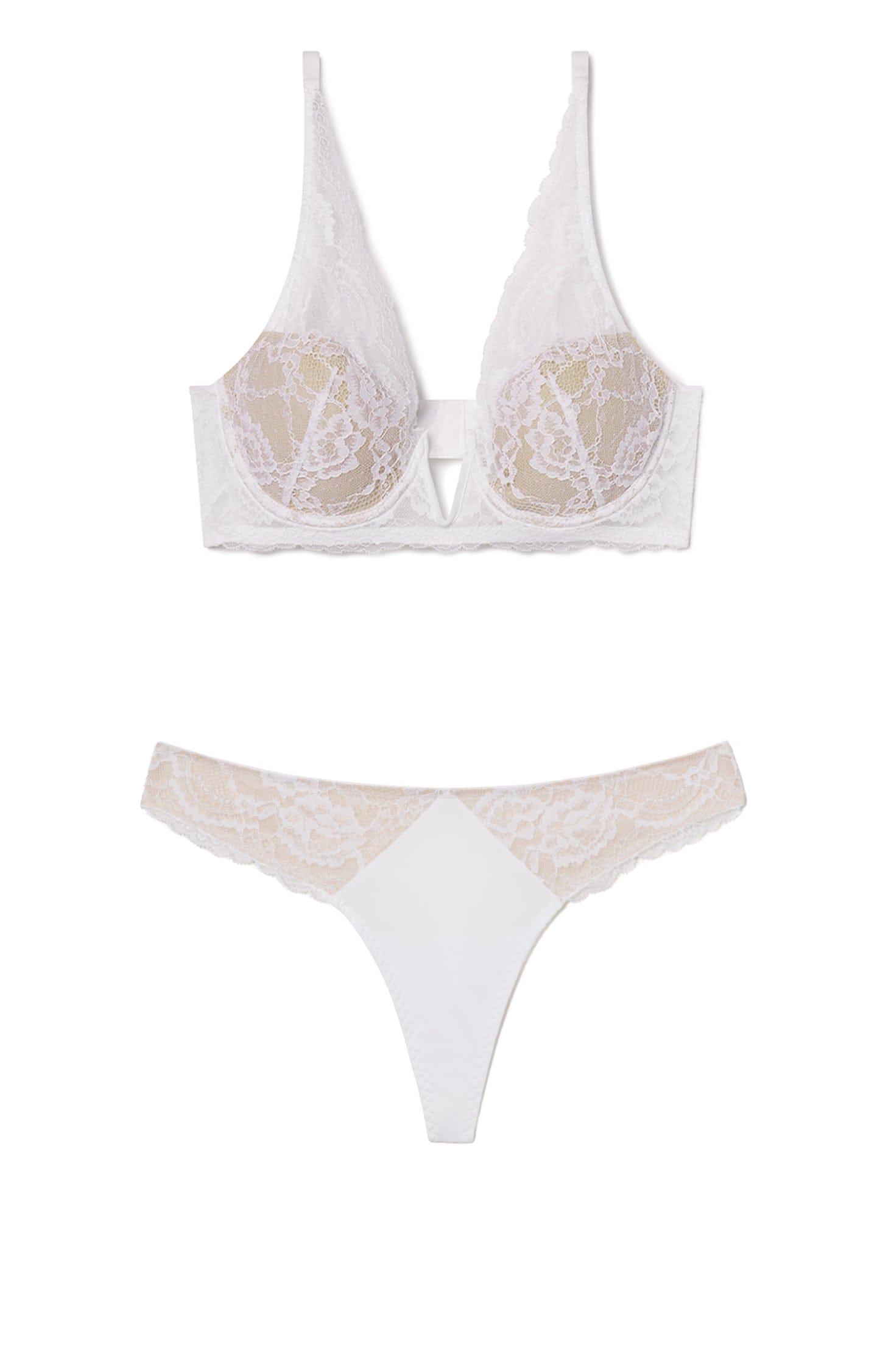 Sheer Lingerie Skarlett Blue Lingerie Minx V-Wire Plunge Bra and Thong Set