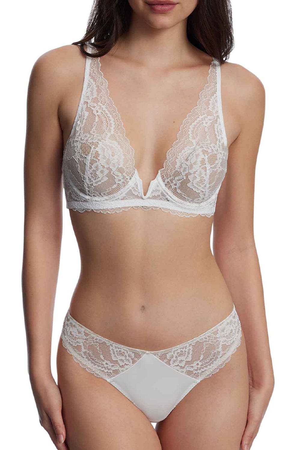 Sheer Lingerie Skarlett Blue Lingerie Minx V-Wire Plunge Bra and Thong Set