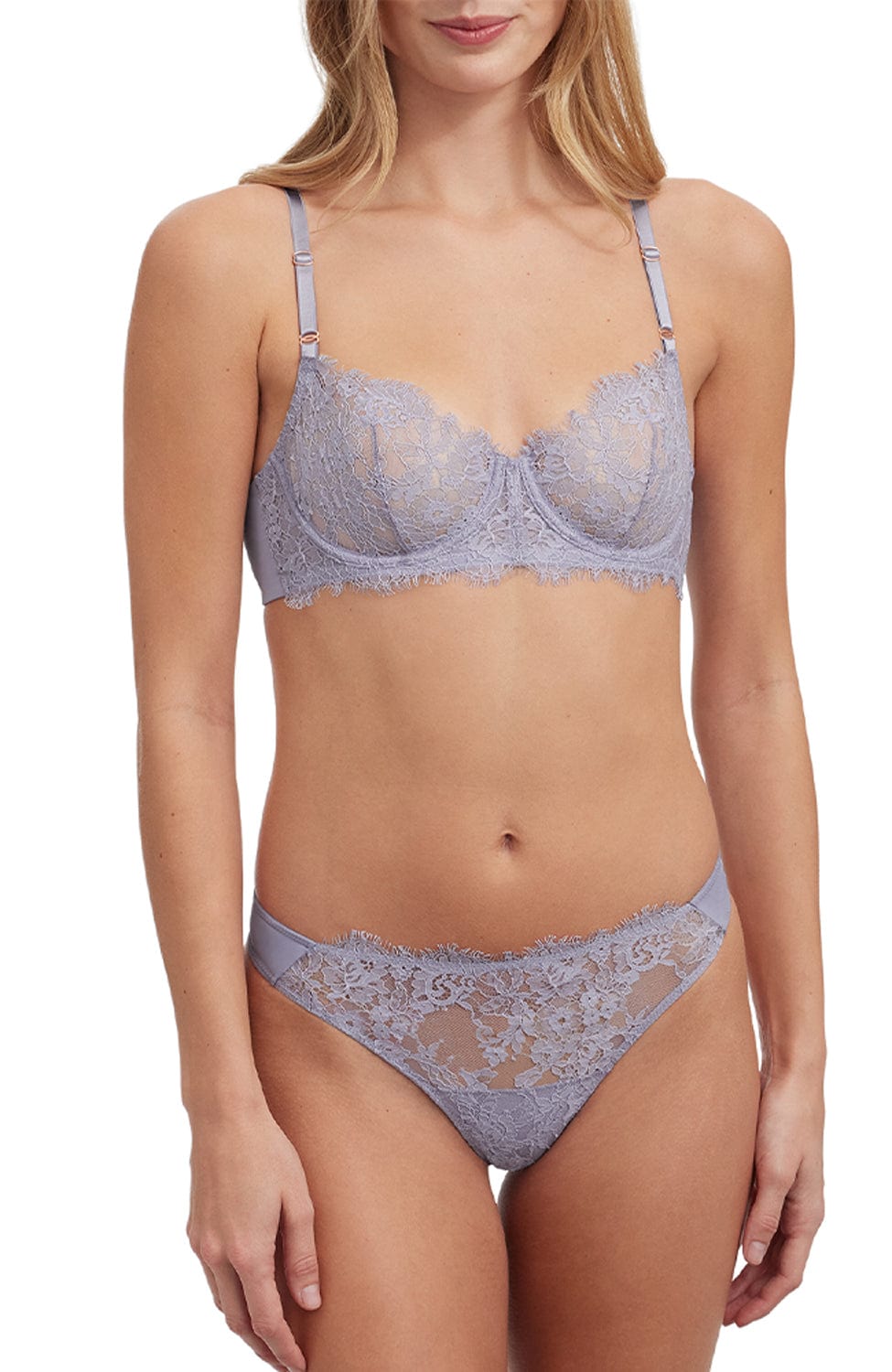 Sheer Lingerie Skarlett Blue Lingerie Sets Entice Balconette Bra and Thong Set