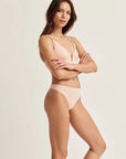 Sheer Lingerie Skin Underwear Genny Organic Pima Cotton Thong 3 Pack