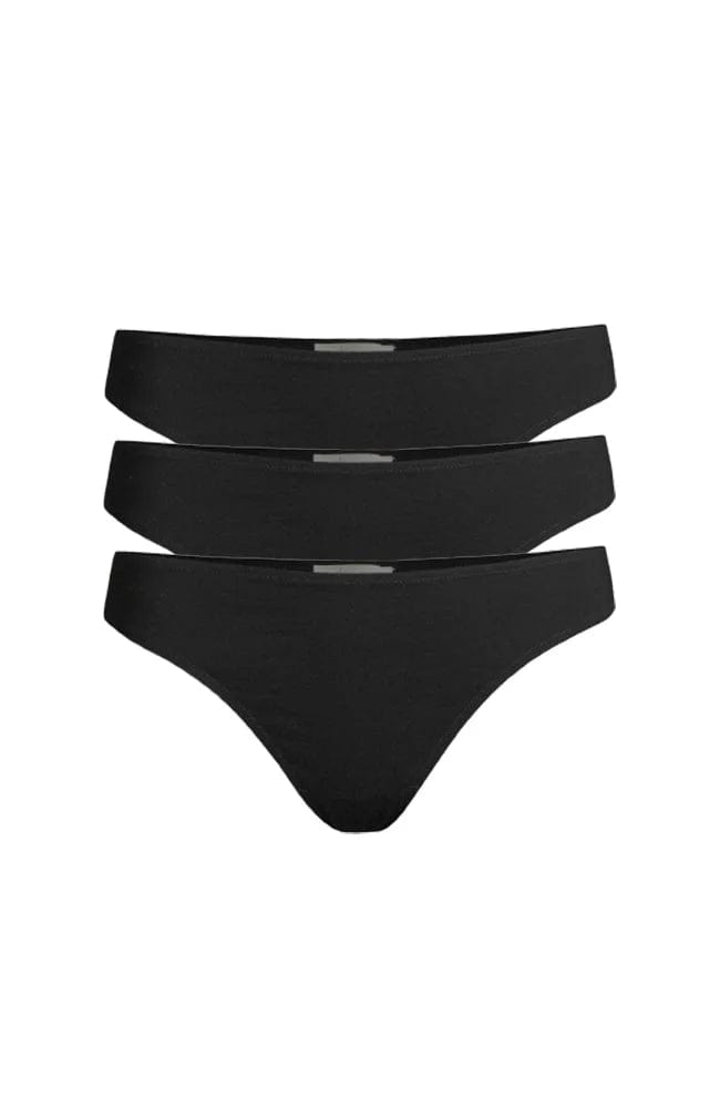 Sheer Lingerie Skin Underwear Black / 9001 / XS Genny Organic Pima Cotton Thong 3 Pack