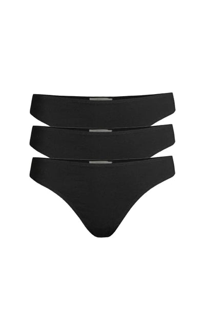 Sheer Lingerie Skin Underwear Black / 9001 / XS Genny Organic Pima Cotton Thong 3 Pack