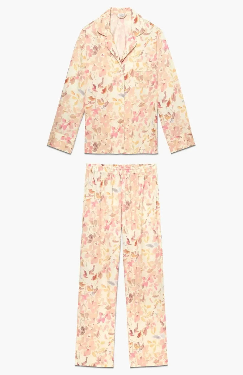 Sheer Lingerie Zimmerli Loungewear Cotton Sateen Long Pajamas Set