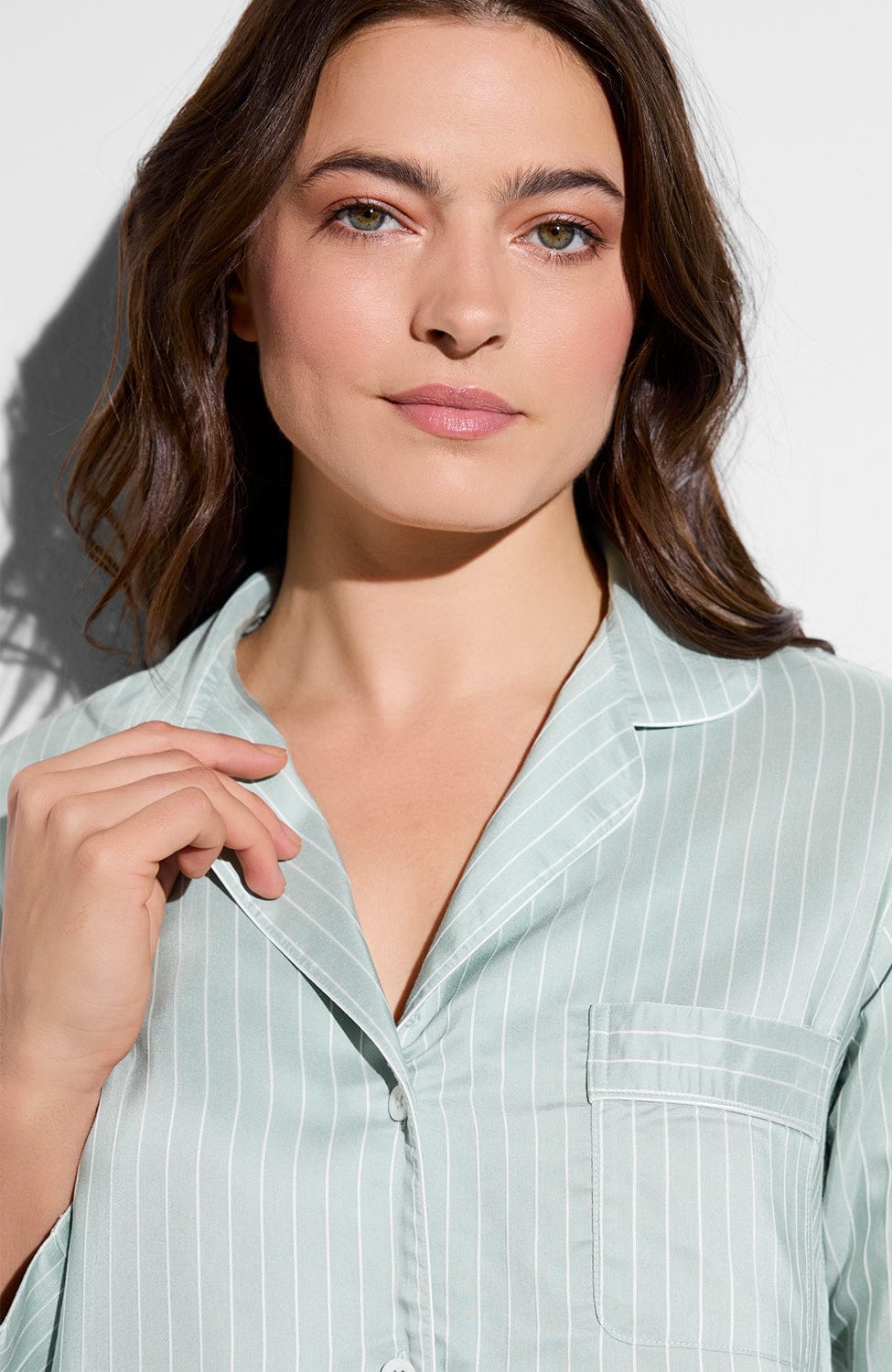 Sheer Lingerie Zimmerli Loungewear Feminine Stripes Long Pajamas Set