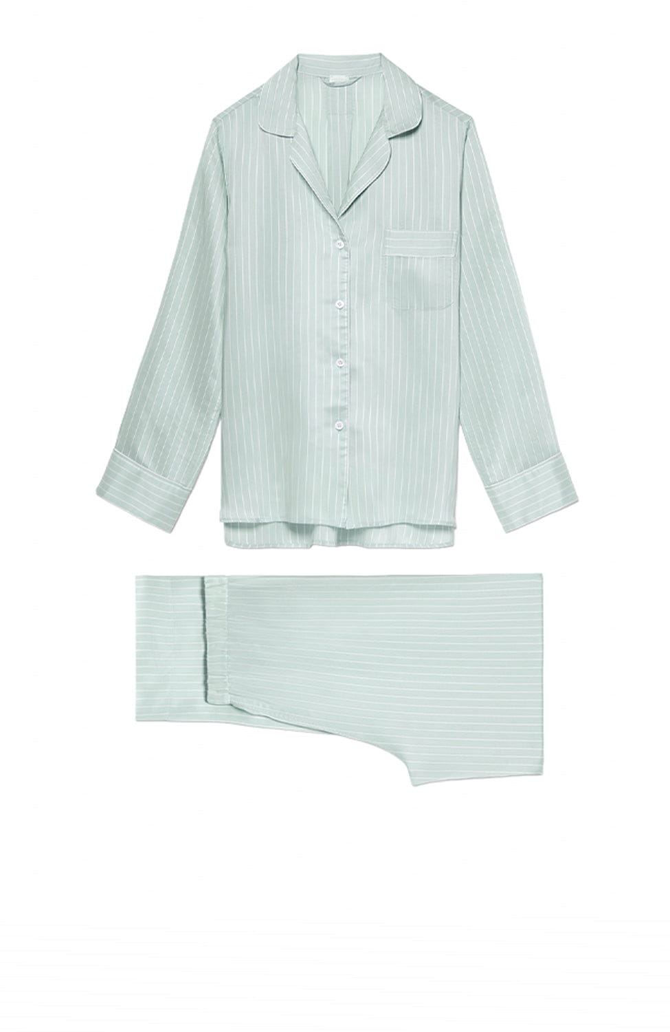 Sheer Lingerie Zimmerli Loungewear Feminine Stripes Long Pajamas Set