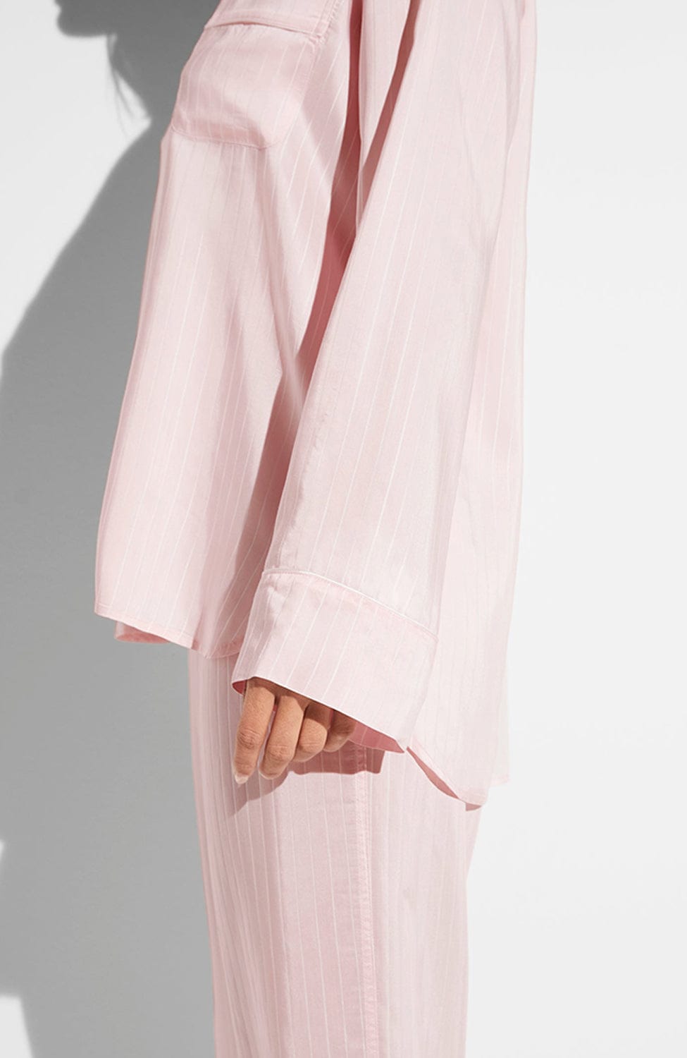 Sheer Lingerie Zimmerli Loungewear Feminine Stripes Pajama Long Set